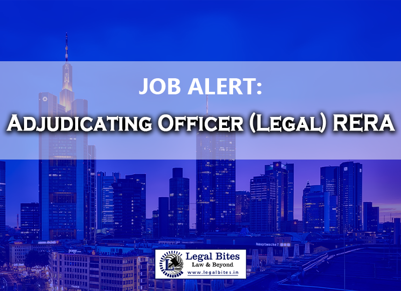 JOB: Adjudicating Officer(Legal) at RERA for NCT of Delhi