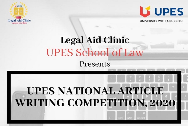 National Article Writing Competition 2020 on Free Legal Services | UPES