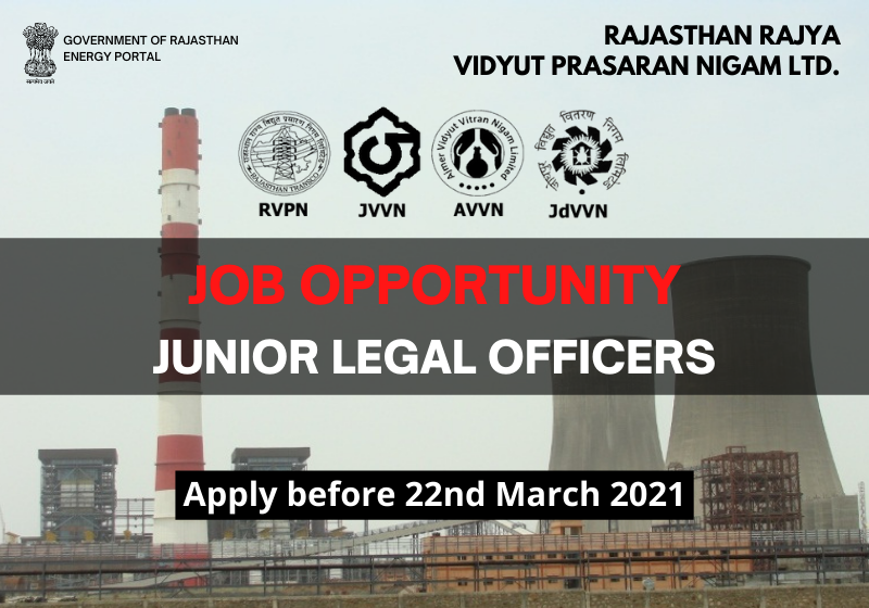 JOB: Junior Legal Officers | Rajasthan Rajya Vidyut Prasaran Nigam Ltd.