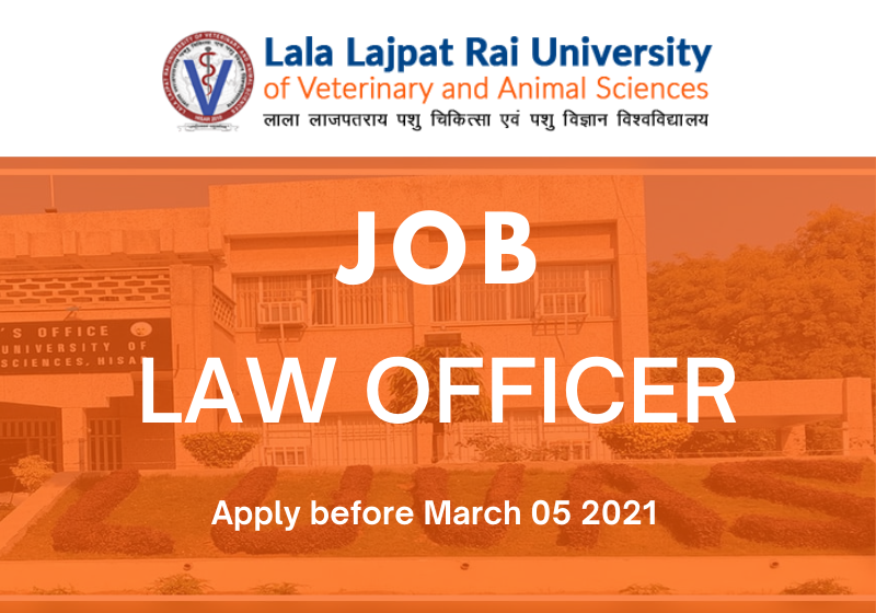 JOB: Law Officer | Lala Lajpat Rai University of Veterinary and Animal  Sciences, Hisar