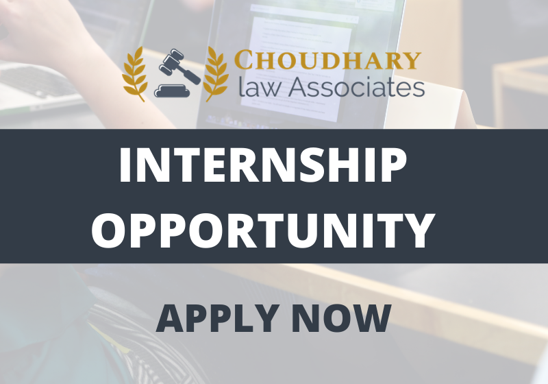 Internship Opportunity: Choudhary Law Associates, Bhopal [Stipend]