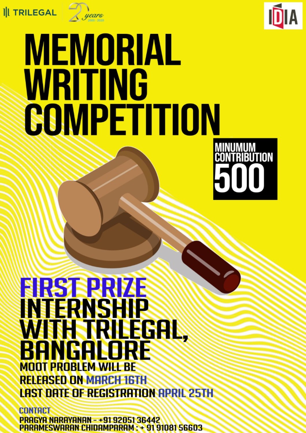 1st National Memorial Writing Competition, IDIA Kerala Chapter
