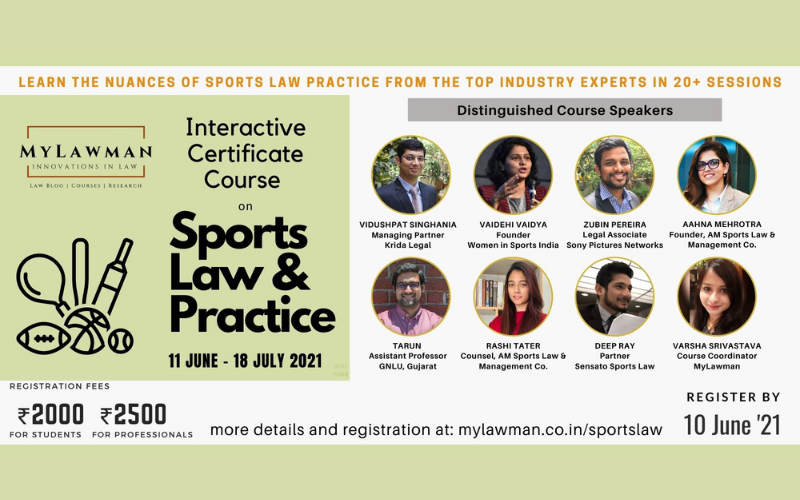 [Online ICC-SLP] Interactive Certificate Course on Sports Law & Practice [Register by 10 June]