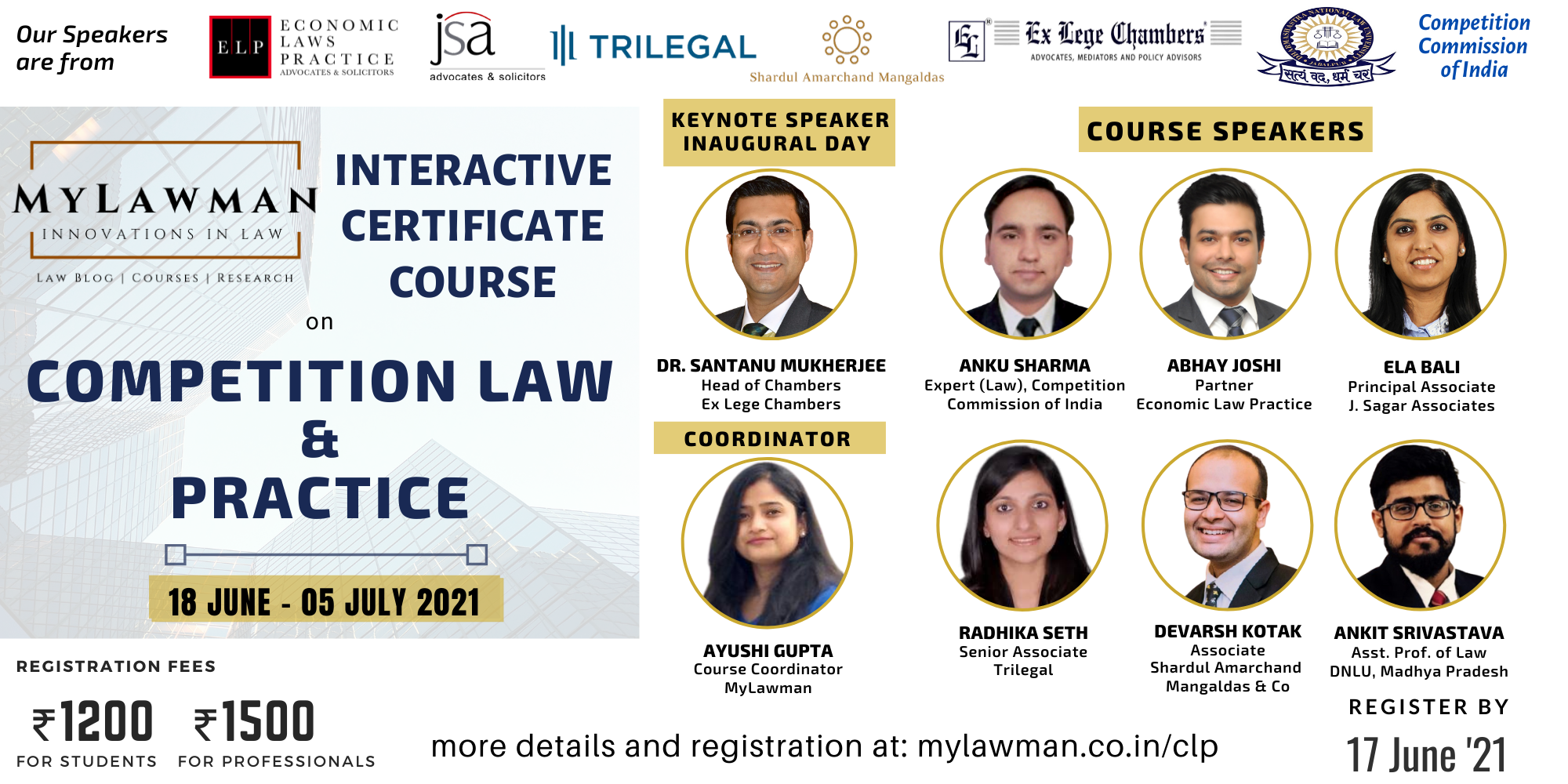 [Online] Interactive Certificate Course on Competition Law & Practice by MyLawman [Register by 17 June]