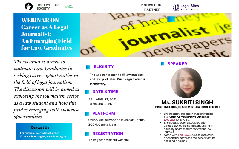 Webinar on Career as A Legal Journalist