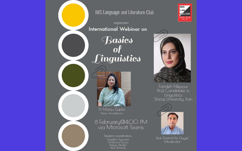 International Webinar on Basics of Linguistics | IMS Law College