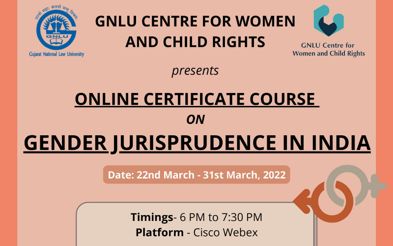 Online Certificate Course on Gender Jurisprudence in India | GNLU Centre for Women and Child Rights