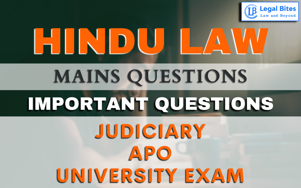 Hindu Law Mains Question Answer Series